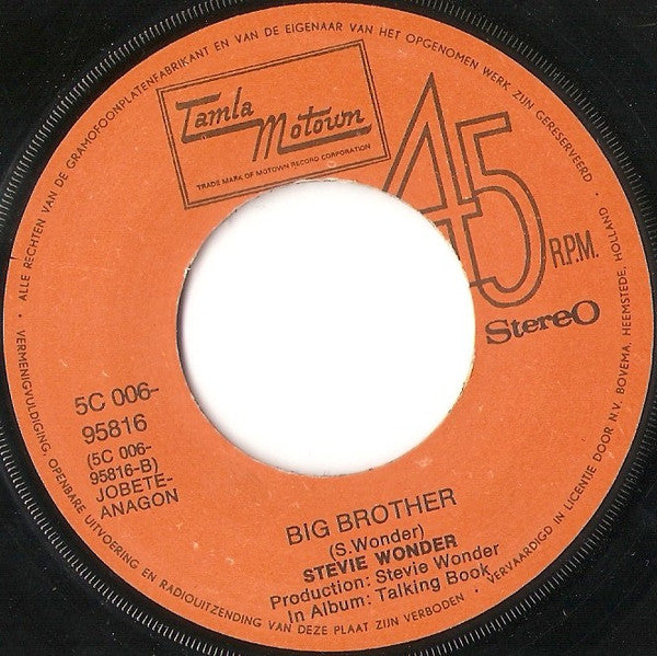 Stevie Wonder : You Haven't Done Nothin' (7", Single)