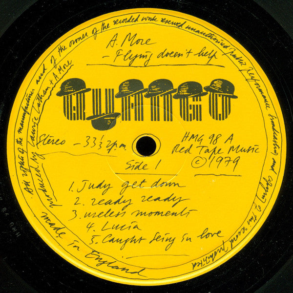 Anthony Moore : Flying Doesn't Help (LP, Album, Red)