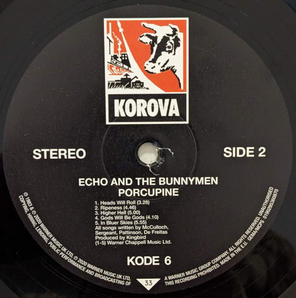Echo & The Bunnymen : Porcupine (LP, Album, RE, RM, 180)