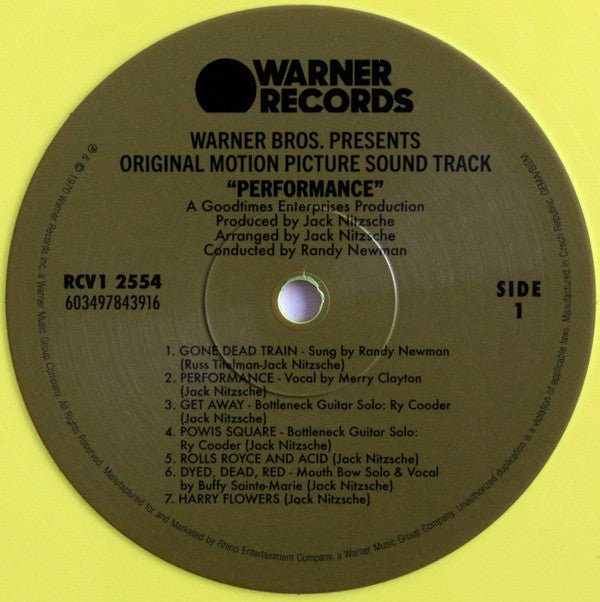 Various : Performance: Original Motion Picture Sound Track (LP, Album, Ltd, RE, Yel)