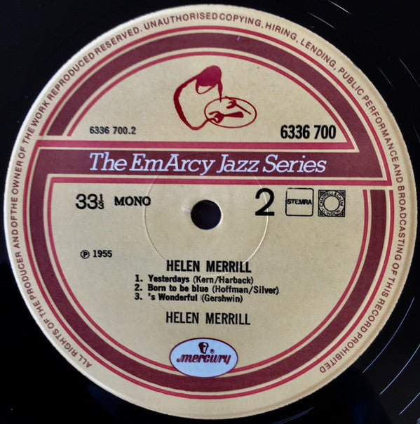 Helen Merrill : Helen Merrill (LP, Album, Mono, RE)