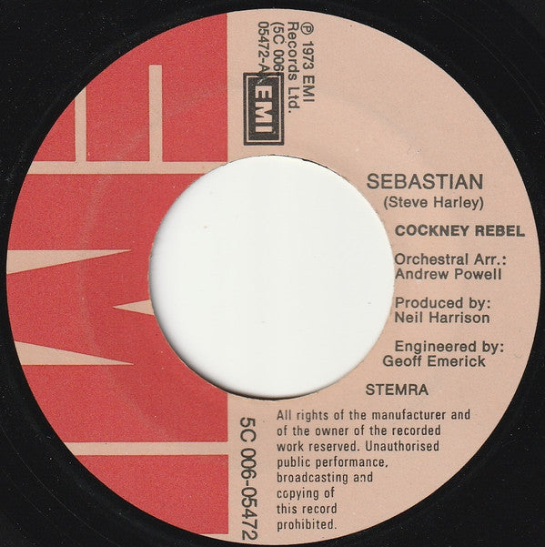 Cockney Rebel : Sebastian (7", Single)