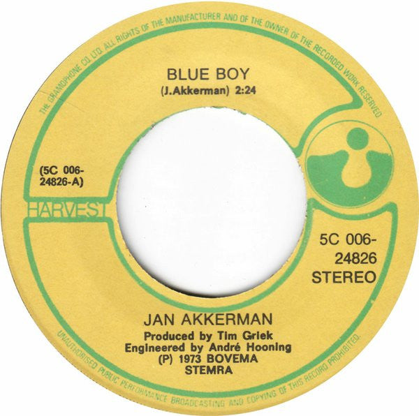 Jan Akkerman : Blue Boy (7", Single)