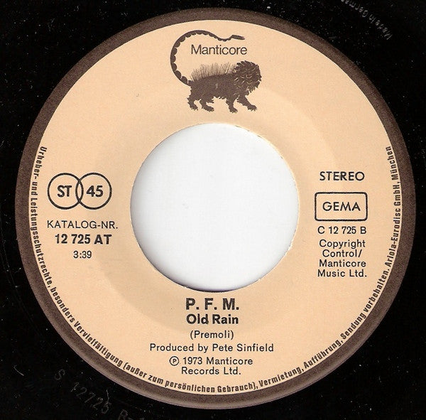 Premiata Forneria Marconi : Celebration (7", Single)