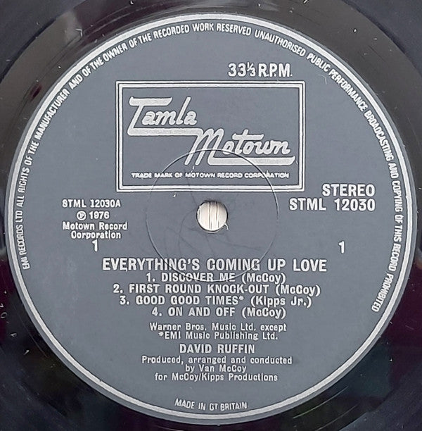 David Ruffin : Everything's Coming Up Love (LP, Album)