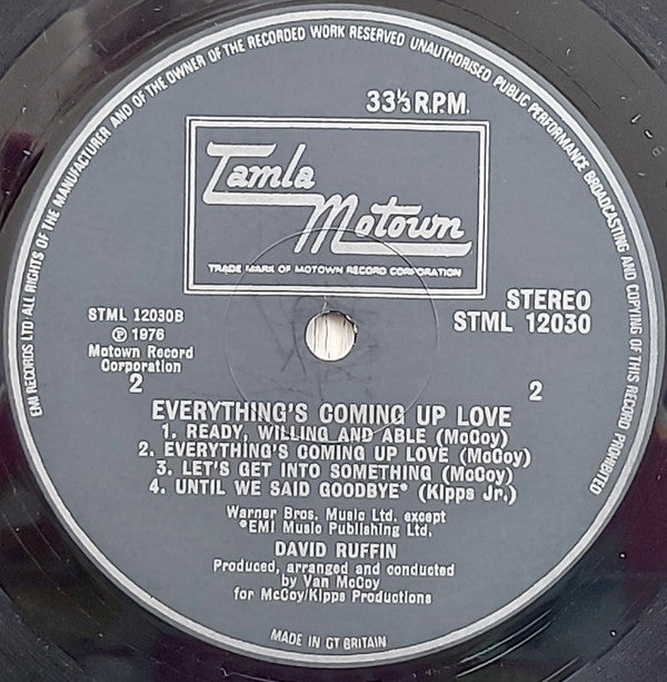 David Ruffin : Everything's Coming Up Love (LP, Album)