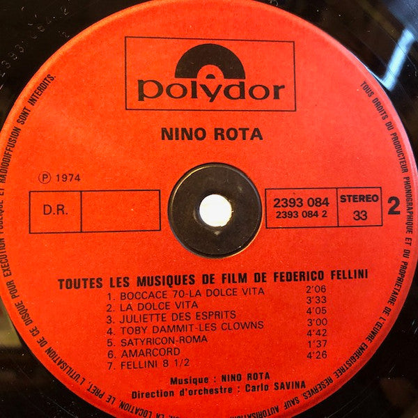 Nino Rota : Toutes Les Musiques De Film De Fellini (LP, Comp, RE)