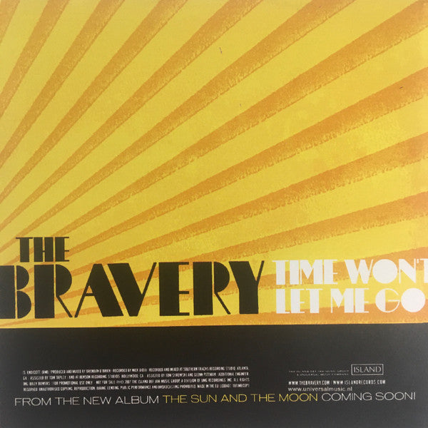 The Bravery : Time Won't Let Me Go (CDr, Single, Promo)