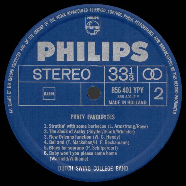 The Dutch Swing College Band : Party Favourites (LP, RE)