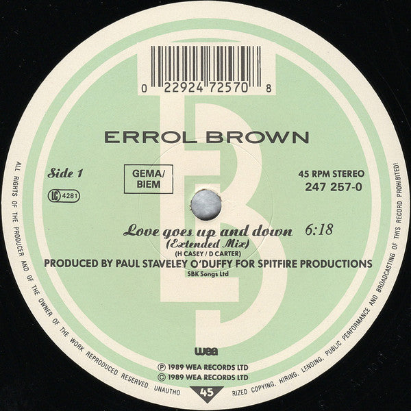 Errol Brown : Love Goes Up And Down (12")