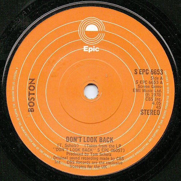 Boston : Don't Look Back (7", Single)
