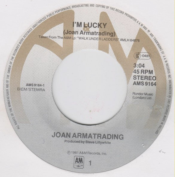 Joan Armatrading : I'm Lucky (7", Single)