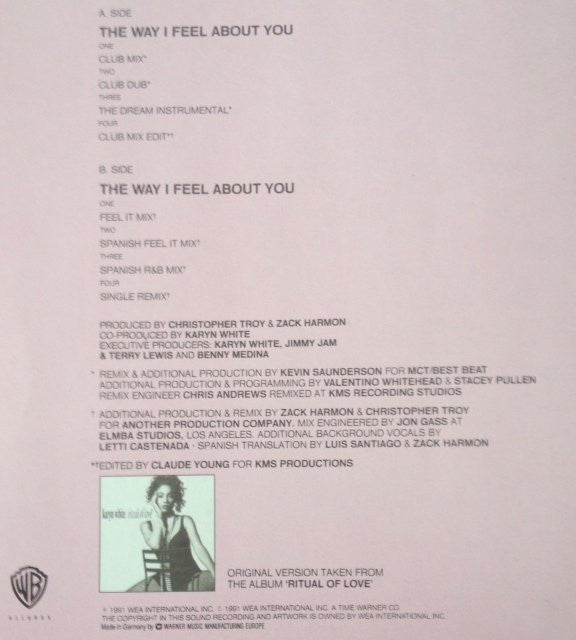 Karyn White : The Way I Feel About You (12")