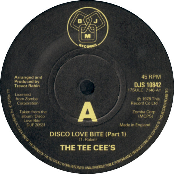 The Tee Cee's : Disco Love Bite (7", Single)