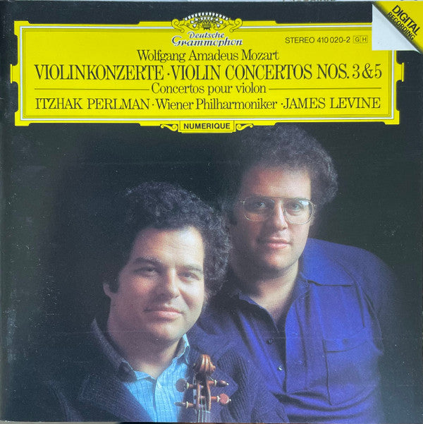 Wolfgang Amadeus Mozart • Itzhak Perlman • Wiener Philharmoniker • James Levine (2) : Violinkonzerte - Violin Concertos Nos. 3 & 5 (CD, Album, RE)