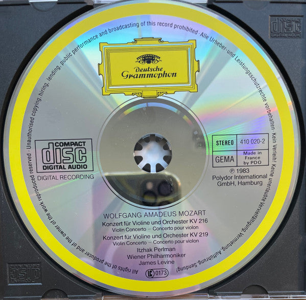 Wolfgang Amadeus Mozart • Itzhak Perlman • Wiener Philharmoniker • James Levine (2) : Violinkonzerte - Violin Concertos Nos. 3 & 5 (CD, Album, RE)