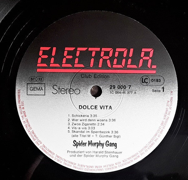 Spider Murphy Gang : Dolce Vita (LP, Album, Club, RE)