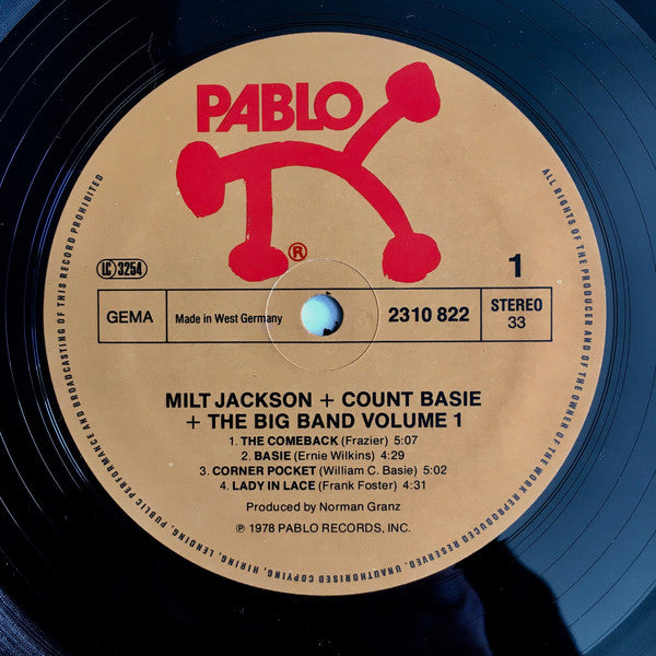 Milt Jackson + Count Basie Big Band : Milt Jackson + Count Basie + The Big Band Vol. 1 (LP)