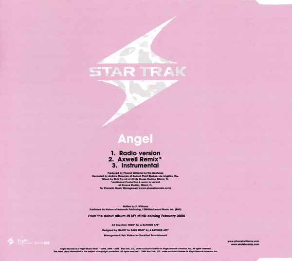 Pharrell Williams : Angel (CD, Single, Copy Prot.)