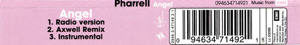 Pharrell Williams : Angel (CD, Single, Copy Prot.)