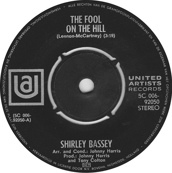 Shirley Bassey : The Fool On The Hill (7", Single)