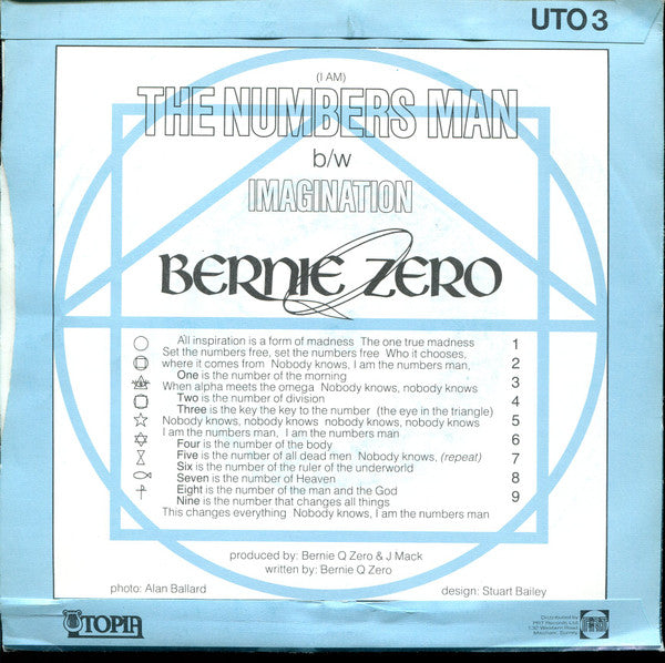 Bernie Q Zero : The Numbers Man (7")