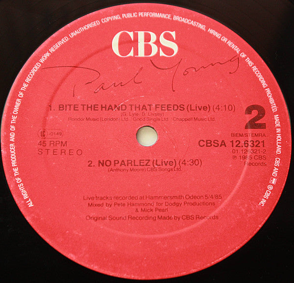 Paul Young : Tomb Of Memories (12", Maxi)