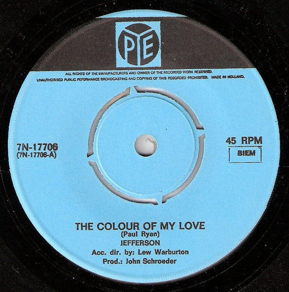 Jefferson (3) : The Colour Of My Love / Look No Further (7", Single)