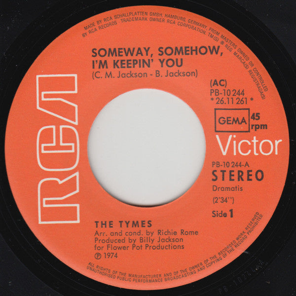 The Tymes : Someway, Somehow I'm Keepin' You / Interloop (7")
