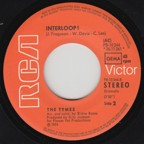 The Tymes : Someway, Somehow I'm Keepin' You / Interloop (7")