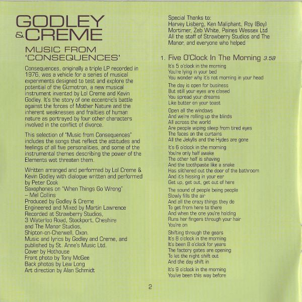 Godley & Creme : Music From 'Consequences' + L (CD, Comp)
