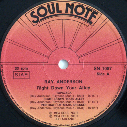 Ray Anderson : Right Down Your Alley (LP, Album)