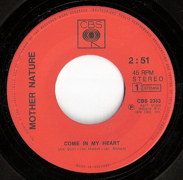 Mother Nature (9) : Come In My Heart (7", Single)