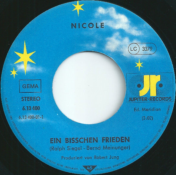 Nicole (2) : Ein Bißchen Frieden (7", Single, RE)