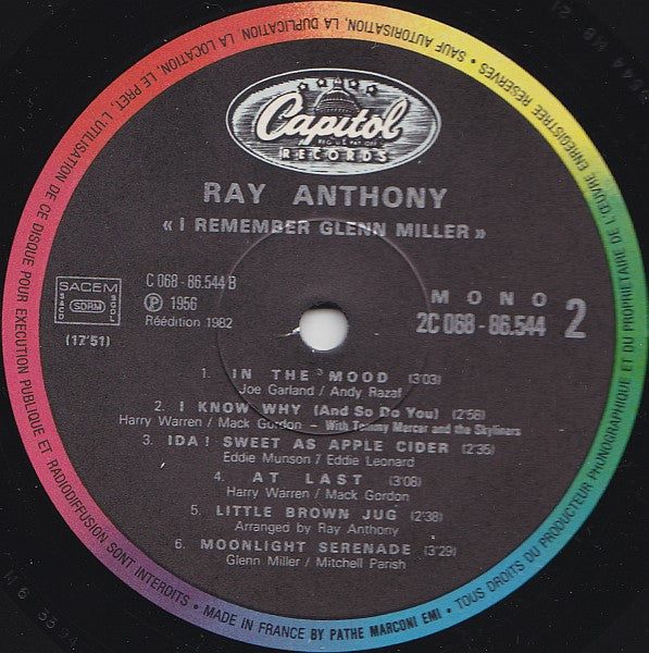 Ray Anthony : I Remember Glenn Miller (LP, Album, Mono, RE)