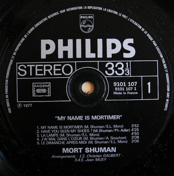 Mort Shuman : My Name Is Mortimer (LP, Album)