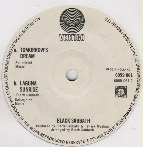 Black Sabbath : Tomorrow's Dream / Laguna Sunrise (7", Single)