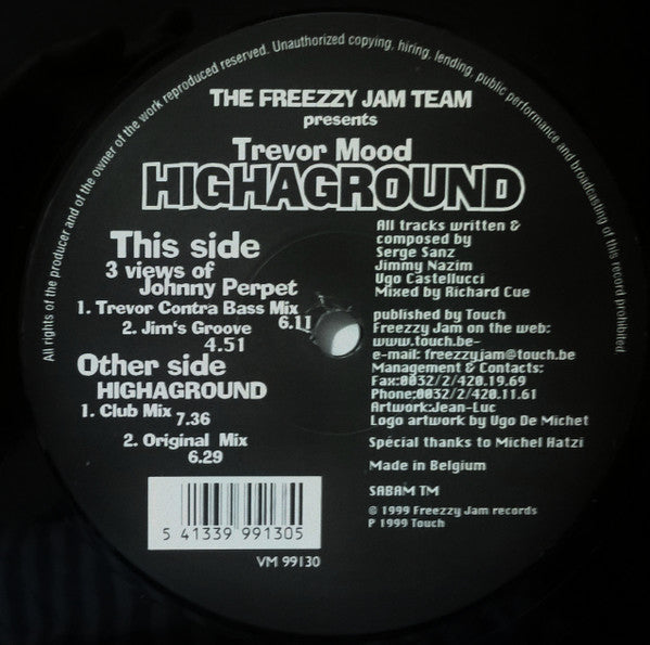 The Freezzy Jam Team Presents Trevor Mood : Highaground (12")