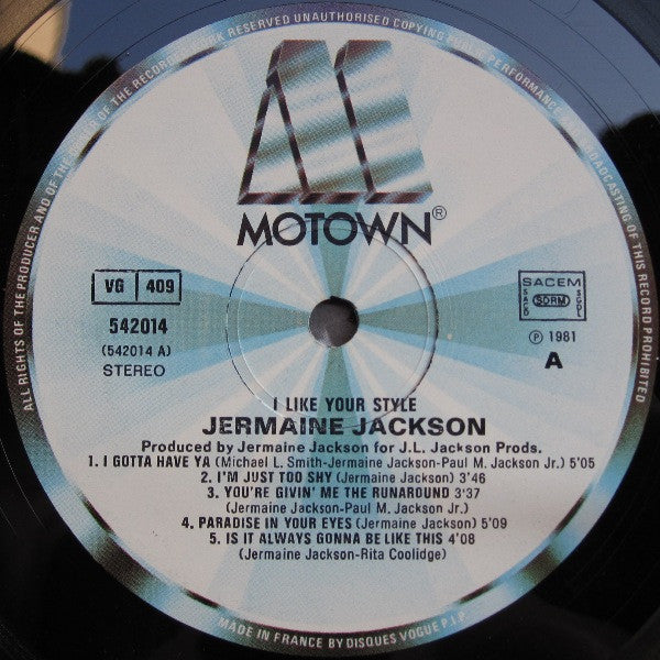 Jermaine Jackson : I Like Your Style (LP, Album)