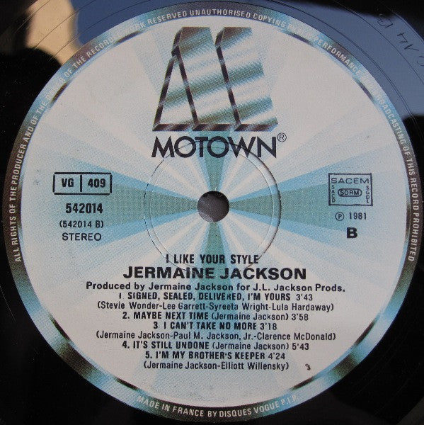Jermaine Jackson : I Like Your Style (LP, Album)