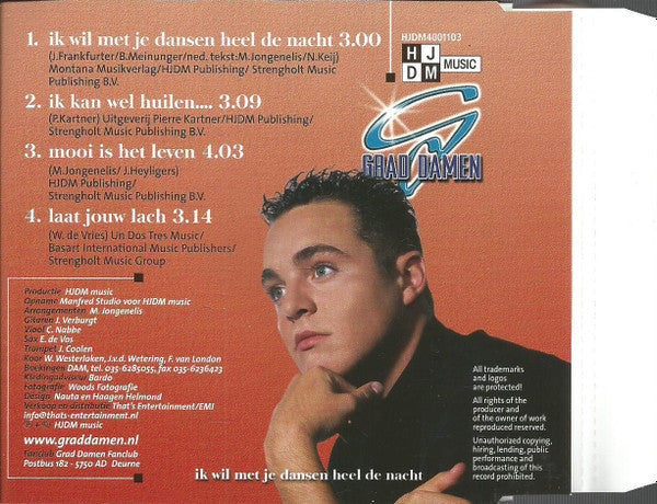 Grad Damen : Ik Wil Met Je Dansen Heel De Nacht (CD, Single)