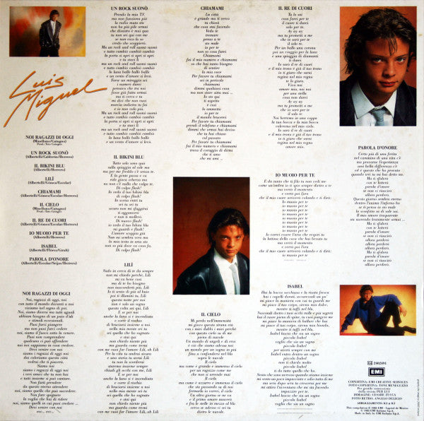 Luis Miguel : Noi Ragazzi Di Oggi (LP)