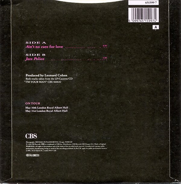 Leonard Cohen : Ain't No Cure For Love (7")