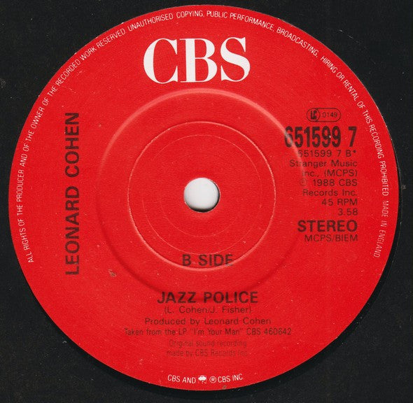 Leonard Cohen : Ain't No Cure For Love (7")