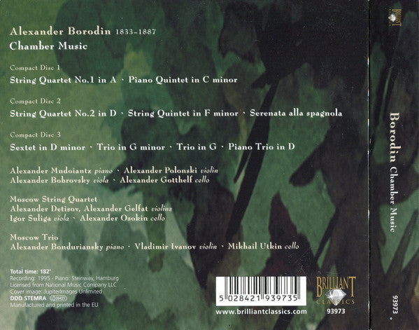 Alexander Borodin - Moscow Piano Trio / Moscow String Quartet : Chamber Music (3xCD, Album)