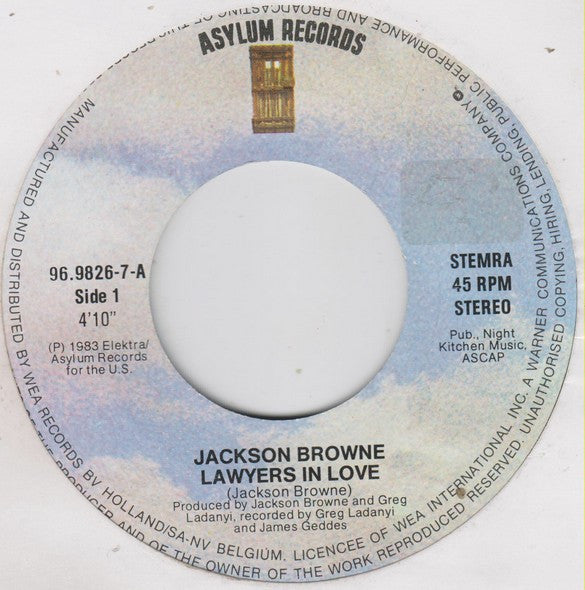 Jackson Browne : Lawyers In Love (7", Single)