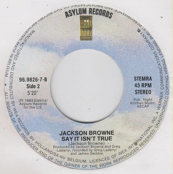 Jackson Browne : Lawyers In Love (7", Single)