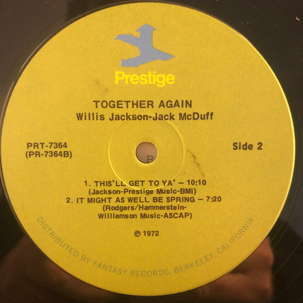 Willis Jackson With Brother Jack McDuff : Together Again! (LP, Album, RE)