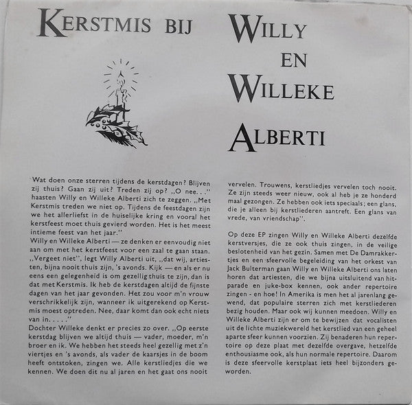 Willy & Willeke Alberti : Kerstmis  Bij Willy En Willeke Alberti (7", EP, Bor)