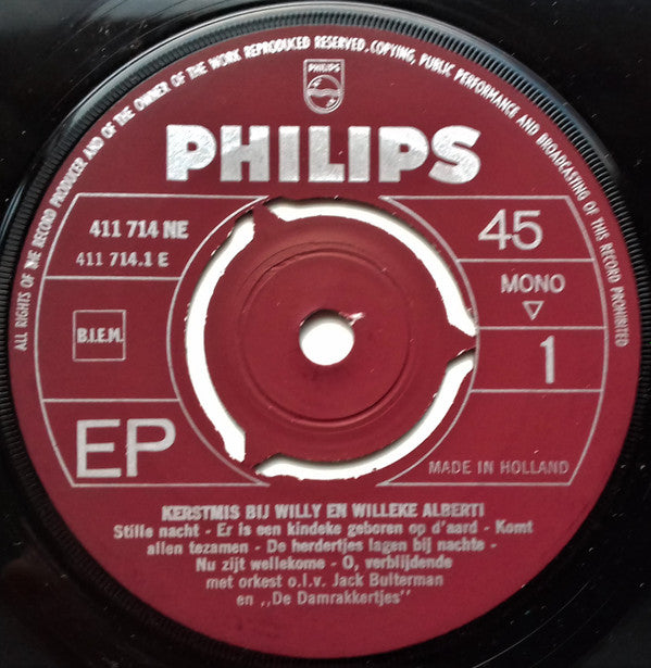 Willy & Willeke Alberti : Kerstmis  Bij Willy En Willeke Alberti (7", EP, Bor)